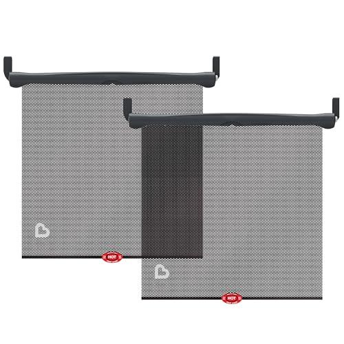 Munchkin Brica Sun Safety Car Window Shade with Heat Alert, Helps Block UVA/UVB Rays, 2 Pack, Black - Image 2