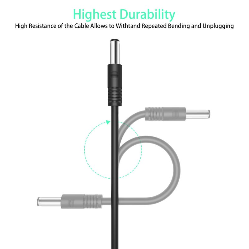 SCOVEE كابل تمديد طاقة DC بطول 13 قدم 2-Pack 5.5mm x 2.1mm 12V كابل تمديد كاميرا الأمان ذكر إلى أنثى لكاميرا CCTV الداخلية، شريط LED مستقل، محول طاقة DC كابل موسع - Image 2