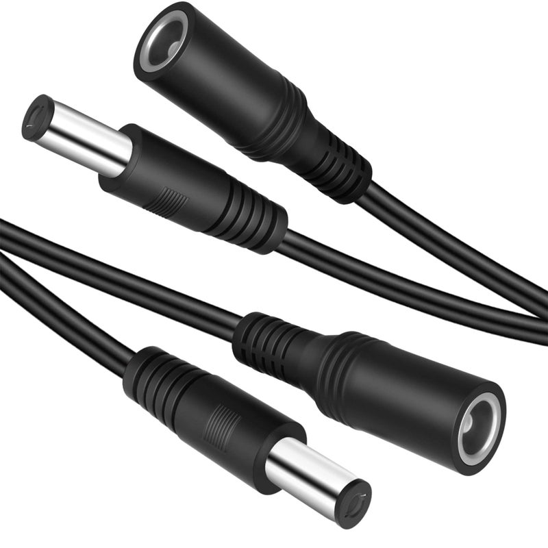 SCOVEE كابل تمديد طاقة DC بطول 13 قدم 2-Pack 5.5mm x 2.1mm 12V كابل تمديد كاميرا الأمان ذكر إلى أنثى لكاميرا CCTV الداخلية، شريط LED مستقل، محول طاقة DC كابل موسع - Image 1