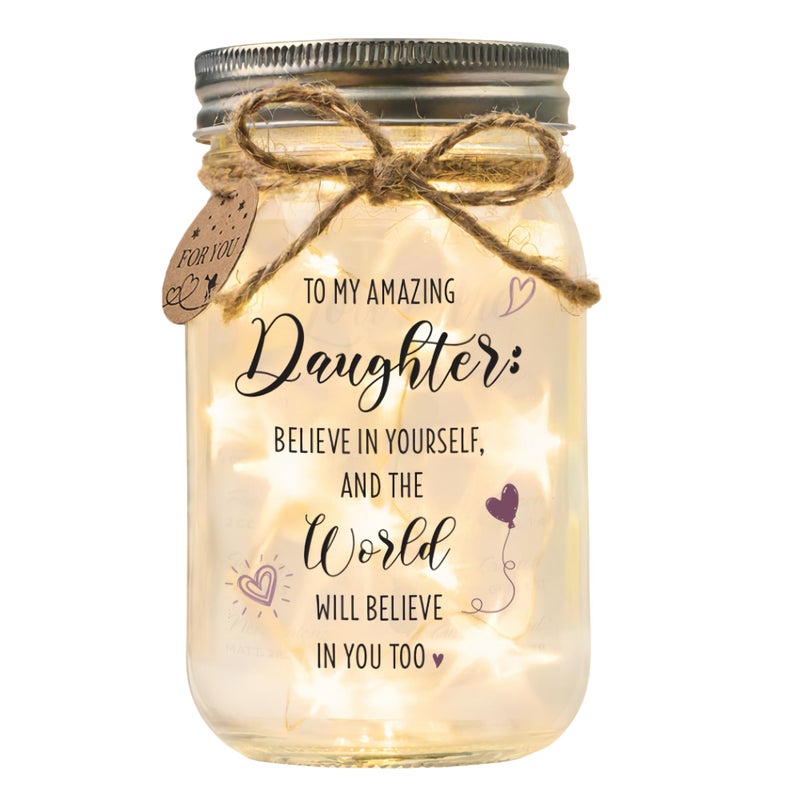 SOLMAY Unique Daughter Gifts from Mom, Mother Daughters Gift & Birthday Gifts for Daughter Adult, Easter Gift for Daughters, Mason Jar Light Keepsake - Image 1