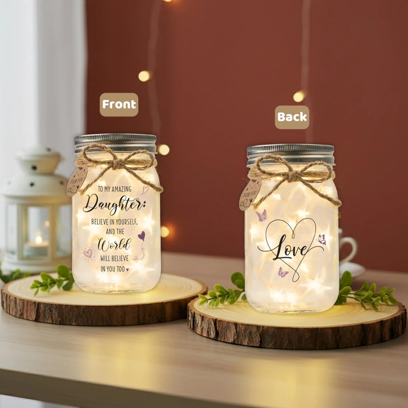 SOLMAY Unique Daughter Gifts from Mom, Mother Daughters Gift & Birthday Gifts for Daughter Adult, Easter Gift for Daughters, Mason Jar Light Keepsake - Image 4