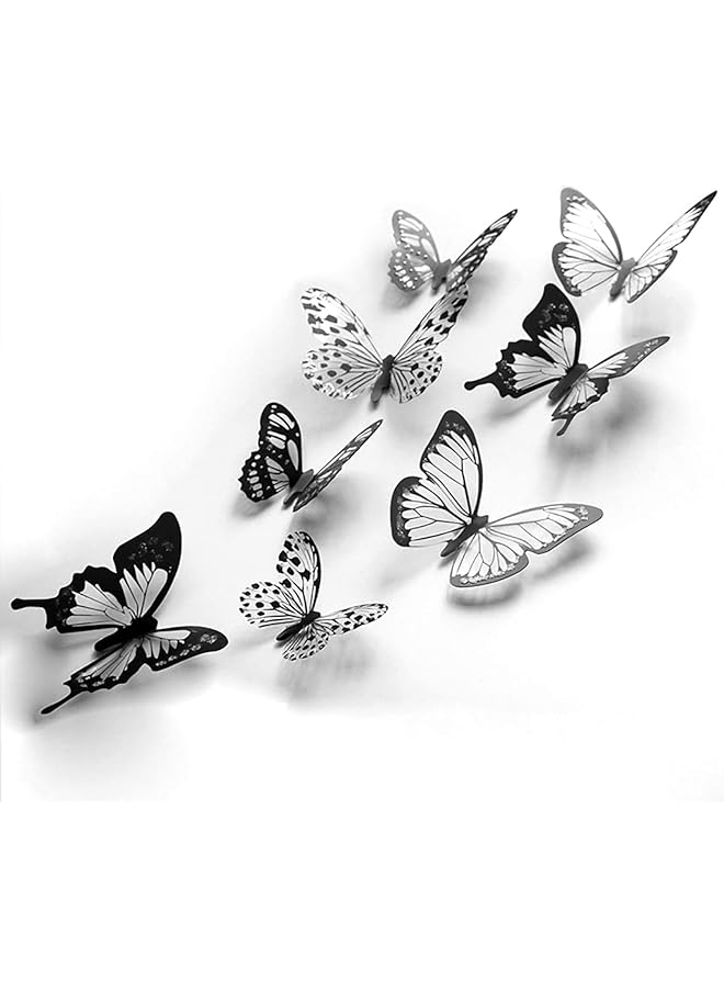 Zaboon Wall Stickers, 72 Pcs 3D Black And White Crystal Wall Decals, Household Creative 3D Double Layer Stereo Wall Sticker, Diy Home Decor Removable Sticker, Bedroom Window Arbitrary Stickers - Image 1