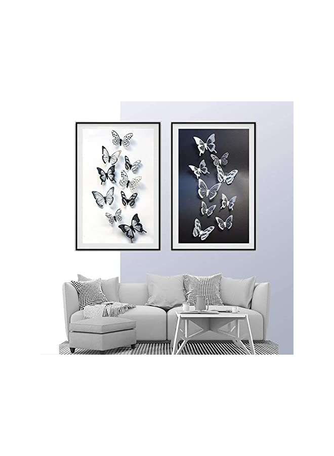 Zaboon Wall Stickers, 72 Pcs 3D Black And White Crystal Wall Decals, Household Creative 3D Double Layer Stereo Wall Sticker, Diy Home Decor Removable Sticker, Bedroom Window Arbitrary Stickers - Image 3