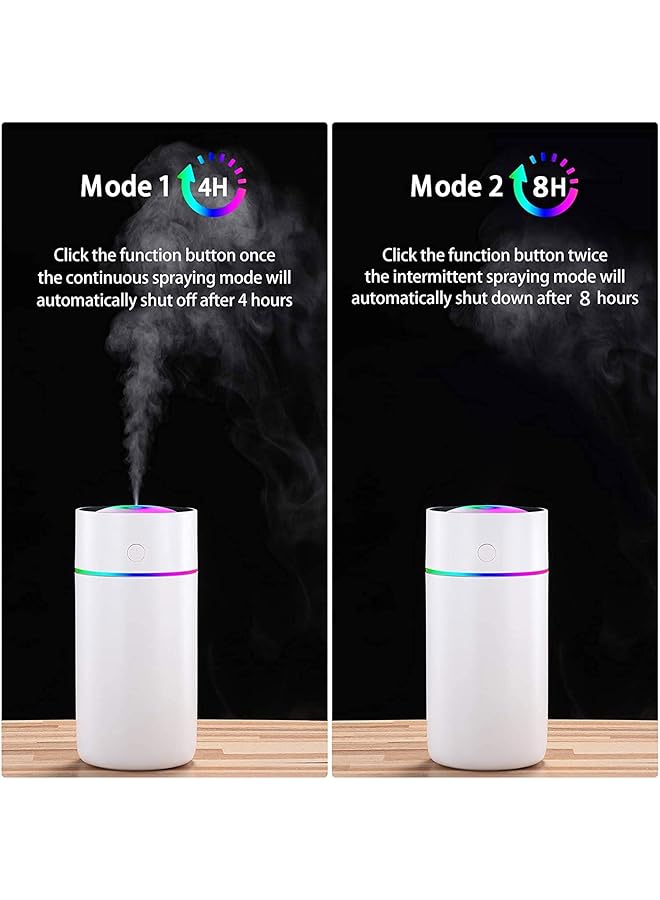 erorex Car Diffuser Car Humidifier Cool Mist Portable Mini Usb Humidifier For Plants Car Baby Bedroom With Auto Shut Off Best Personal Humidifier 320Ml White - Image 2