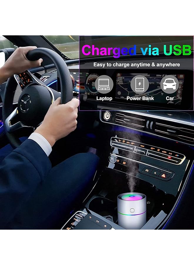 erorex Car Diffuser Car Humidifier Cool Mist Portable Mini Usb Humidifier For Plants Car Baby Bedroom With Auto Shut Off Best Personal Humidifier 320Ml White - Image 5