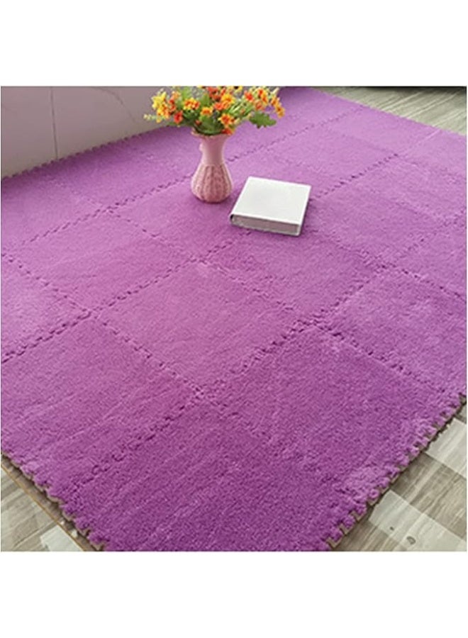 Interlocking foam floor mats, 12 tiles, 30cm x 30cm, for children and home exercise equipment, purple - Image 5