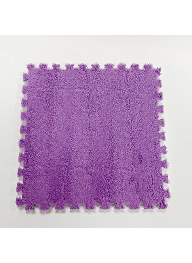 Interlocking foam floor mats, 12 tiles, 30cm x 30cm, for children and home exercise equipment, purple - Image 3