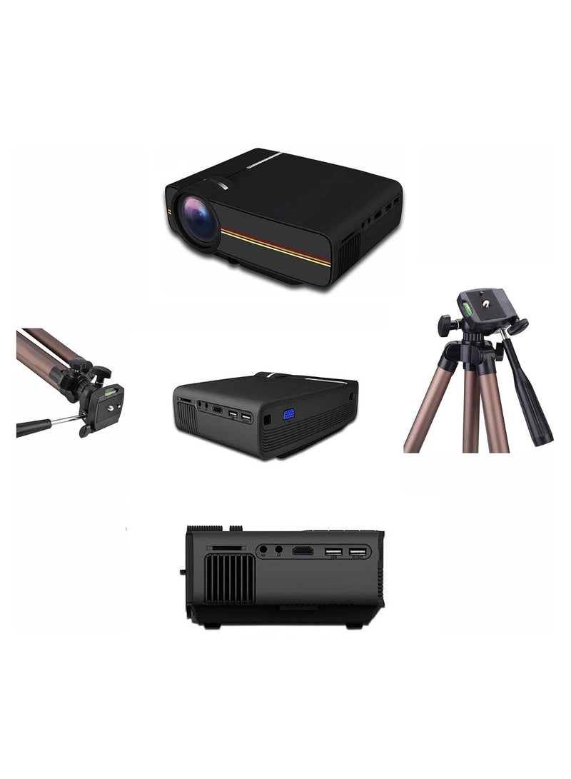 Home Cinema Projector – 1200 Lumens, 480x800 Resolution, Up to 120-inch Screen with Free Tripod - Image 2