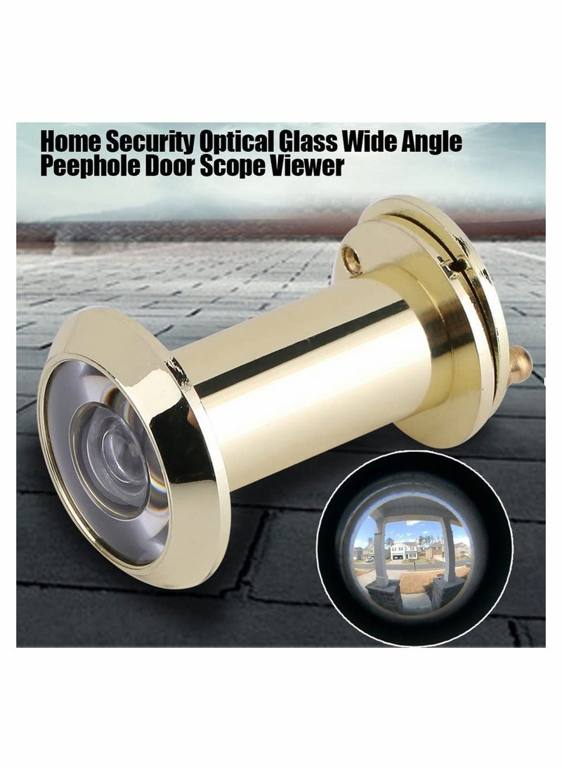 SYOSI Safety Door Viewer Solid Copper 220 degree Peephole with Heavy Duty Rotating Privacy Cover for 35mm to 60mm Doors Durable Home Office Hotel  - Image 2