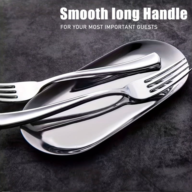 75 Pcs Plastic Silvery Dining Set Silverware Cutlery With 25 Knives 25 Forks 25 Spoons For Party Gathering Holiday Birthday - Image 4