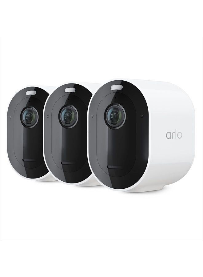 ARLO Pro 4 Spotlight Camera - 3 Pack - Wireless Security, 2K Video & HDR, Color Night Vision, 2 Way Audio, Wire-Free, Direct to WiFi No Hub Needed, White - VMC4350P  - Image 1