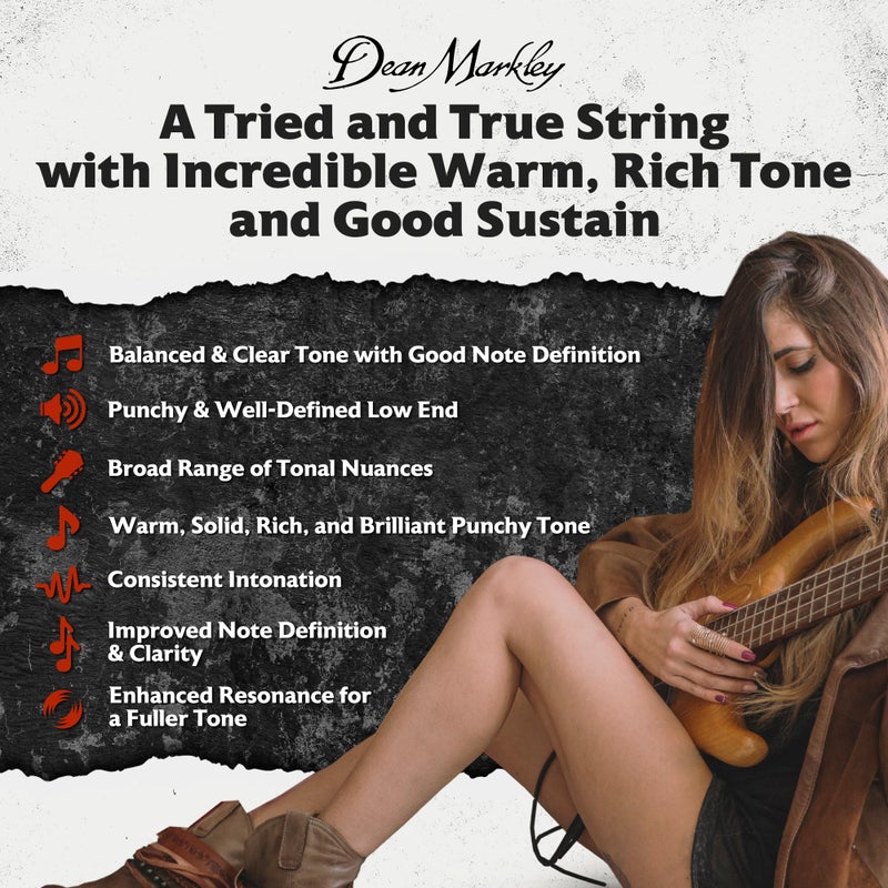 Dean Markley SR2000 Stainless Steel Bass Guitar Strings 6 String Set, 27-127 Medium Custom 6 String Bass Guitar, Silky Smooth Bass Strings with Long Lasting and Full Tone, Made in the USA - Image 3