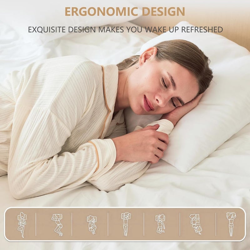 IMSMARTMART Ultra Soft Microfiber Bed Pillows - Pack of 2 | Fluffy, Luxurious Hug Pillows for Sleeping | 3 Month Warrenty 3 Month Warrenty (Standard - 18 x 27 Inches, Brown) - Image 2
