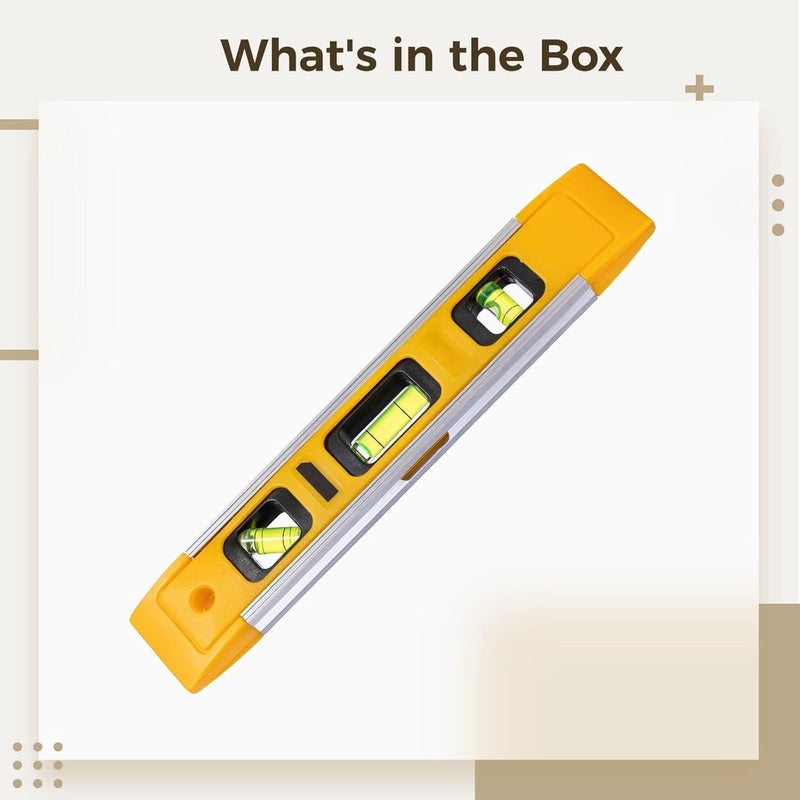 9.1 in Pocket Level, Alloy Construction, Strong Base, 3 Vials - Image 4