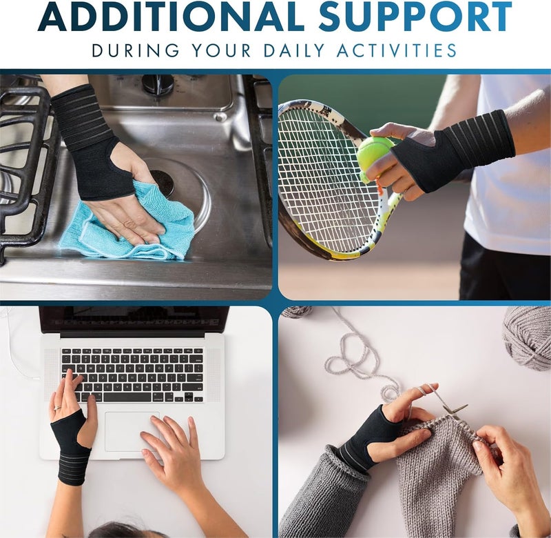 Actesso Elastic Wrist Support With Strap Ideal for Sprains Injury or Tendonitis with no metal bar Support without inhibiting flexibility Left or Right Black S Pack of 1 - Image 4