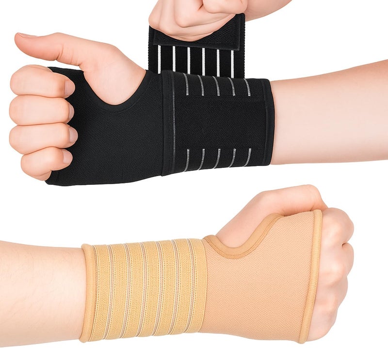 Actesso Elastic Wrist Support With Strap Ideal for Sprains Injury or Tendonitis with no metal bar Support without inhibiting flexibility Left or Right Black S Pack of 1 - Image 1
