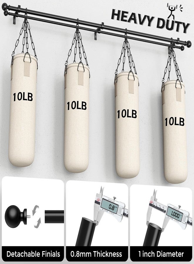 Wolistsa Double Curtain Rod, 1 Inch Black Dual Curtain Rods for Windows 48 to 84 Inch, Decorative Adjustable Heavy Duty Telescopic Spliced Window Treatment Rods Set for Bedroom Living Room Farmhouse - Image 3