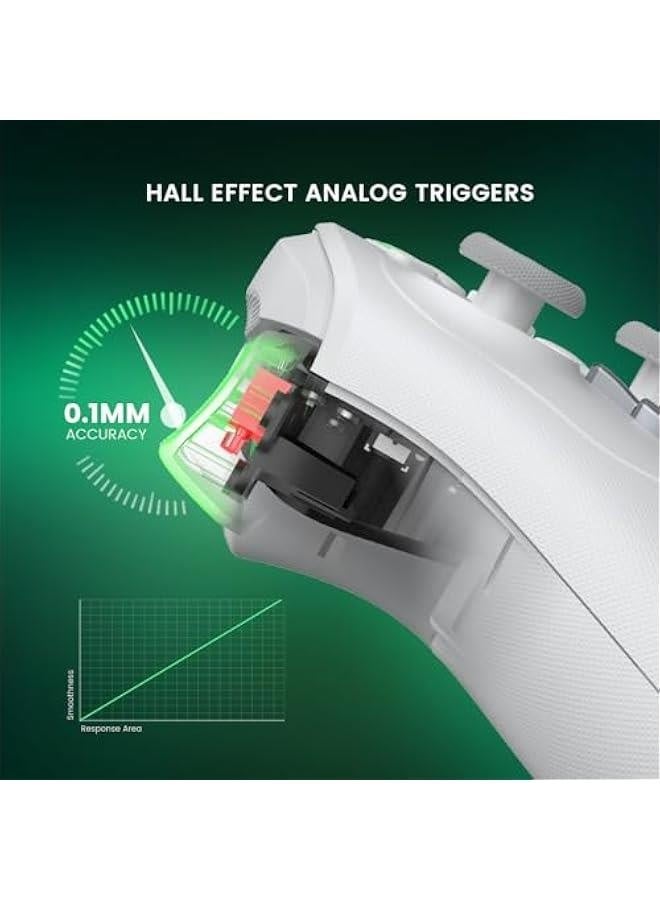 T4 Cyclone Pro Wireless Pro Controller for Switch/Lite/OLED, Hall Effect Controller (No Drifting) for Windows PC, Switch, Steam Deck, Android & iOS (White) - Image 3