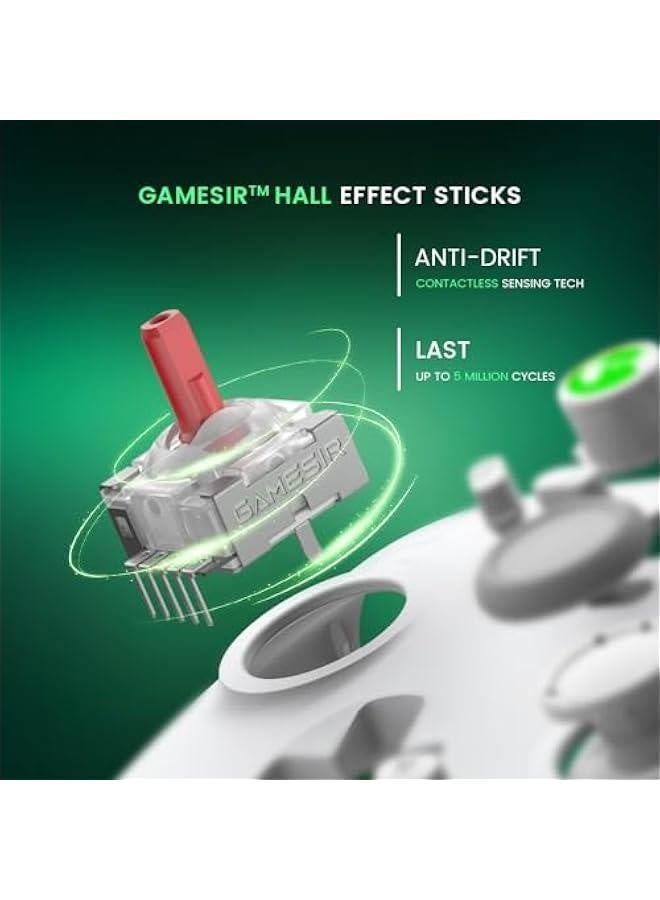 T4 Cyclone Pro Wireless Pro Controller for Switch/Lite/OLED, Hall Effect Controller (No Drifting) for Windows PC, Switch, Steam Deck, Android & iOS (White) - Image 2