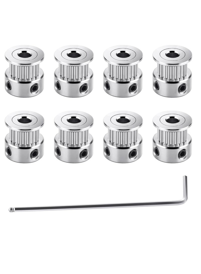 8Pcs GT2 Pulley 20 Teeth 5mm Bore Timing Pulley Wheel for 6mm Width 3D Printer Belt, Aluminum 3D Printer Timing Belt Pulley Wheel with Ball-end Hex Wrench - Image 1