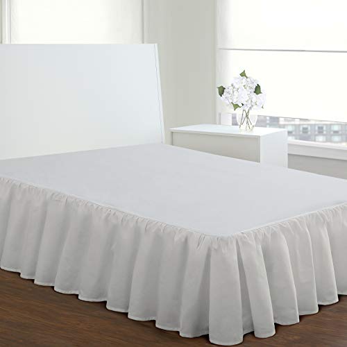FRESH IDEAS Bedding Ruffled Bedskirt, Classic 18” Drop Length, Gathered Styling, King, White, FRE30118WHIT04 - Image 2