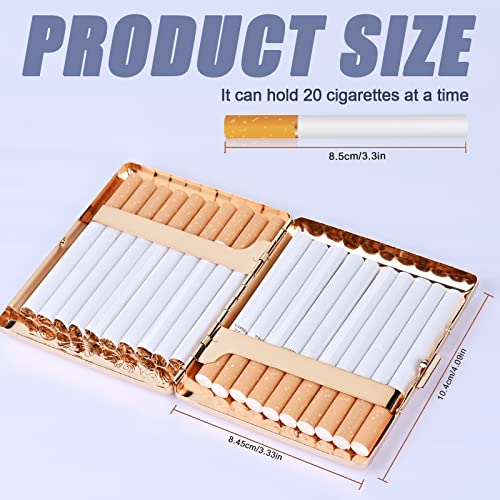 EYIDADAE Stylish Design Retro Metal Cigarette Case -Double Sided Spring Clip Open Cigarette,Pocket Holder Credit Card Holder Protective Security Wallet for Men and Women,Holds 18-20 100mm (Vine Gold) - Image 5
