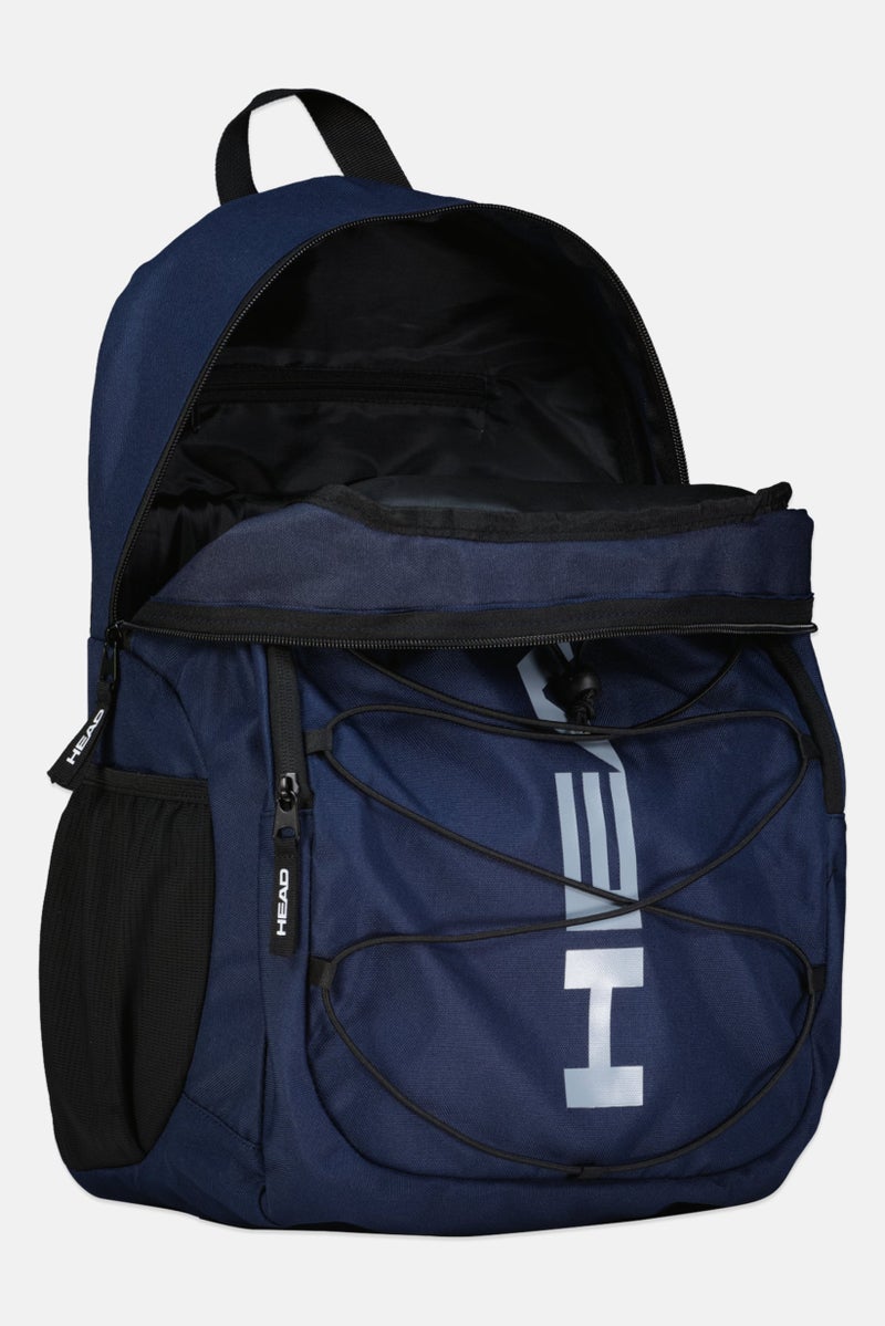 HEAD Men Brand Logo Backpack With Elastic, Navy - Image 3