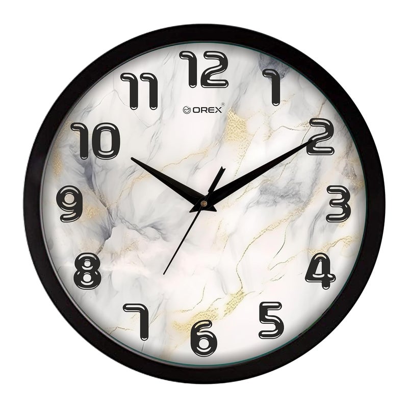 OREX Printed Wall Clock, 12 Inches Round Shape for Home, Bedroom, Office, Living Room - Image 1