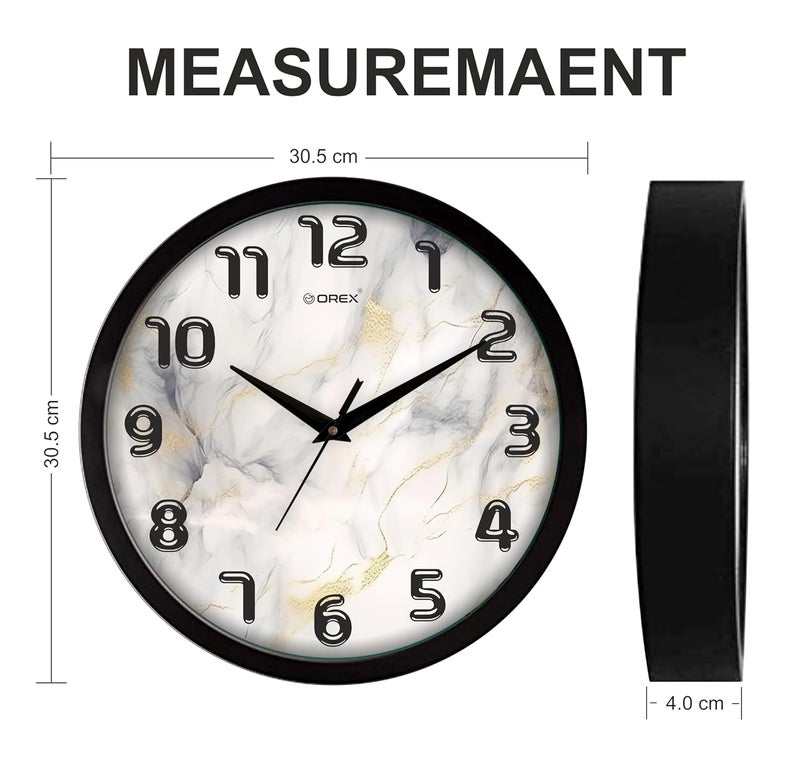 OREX Printed Wall Clock, 12 Inches Round Shape for Home, Bedroom, Office, Living Room - Image 3
