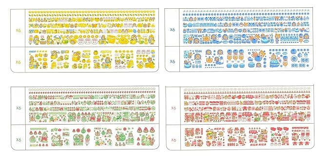 Generic Cute Washi Tape Set, Decorative Masking Tapes for DIY Crafts, Arts, Scrapbooking, Journals, Planners, 6 Rolls + 6 Sheets (Green)  - Image 2