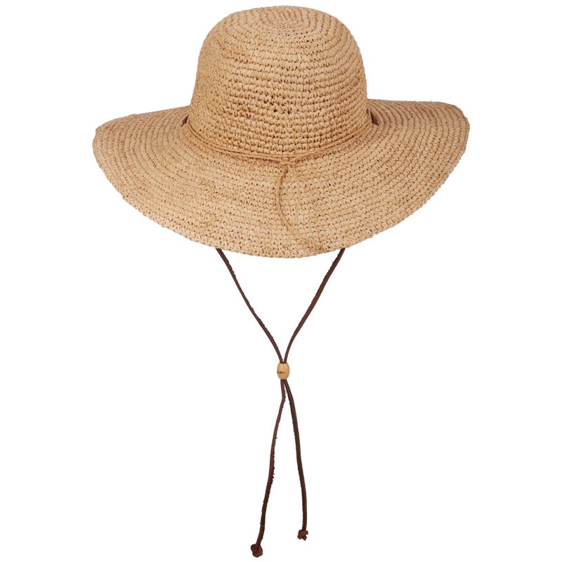 Scala Women's Big Brim Raffia Hat with Leather Chin Cord, Natural, One Size - Image 2