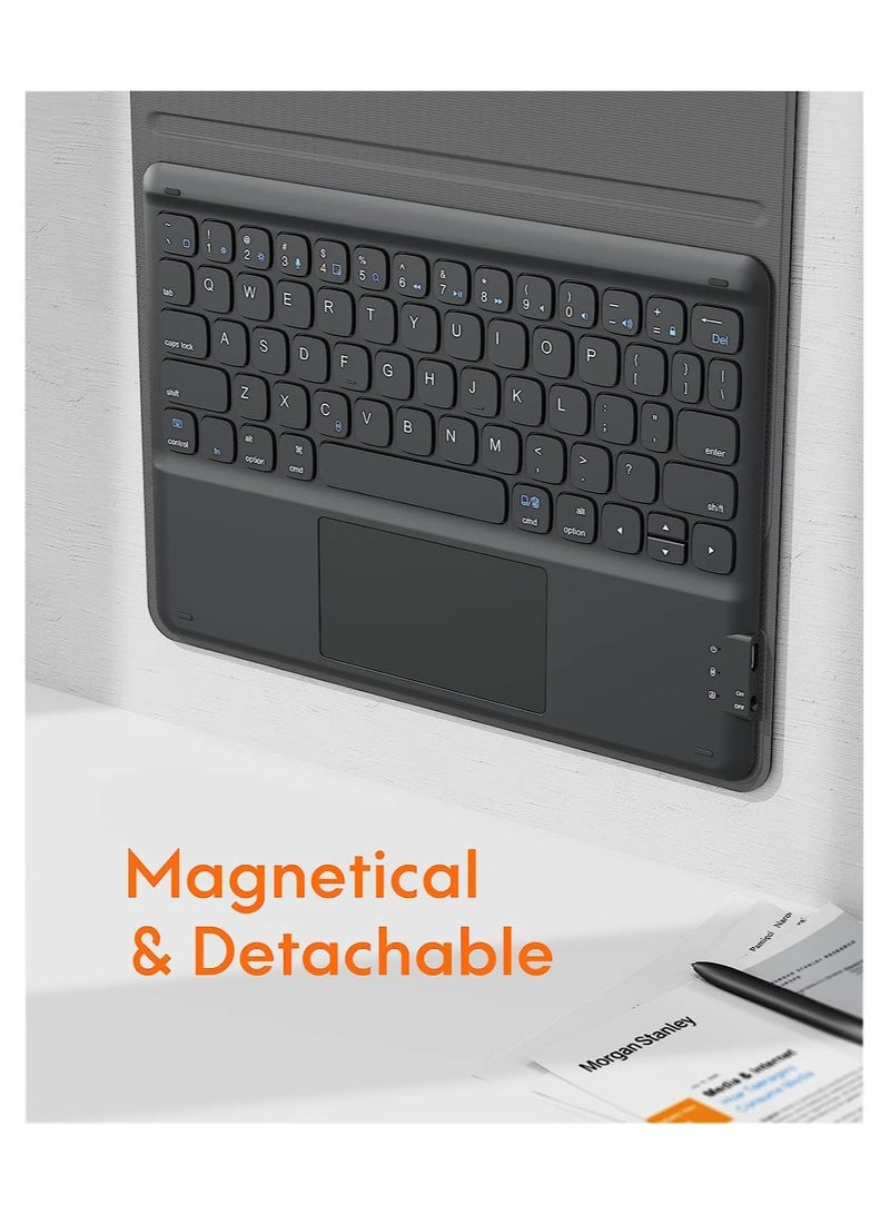 ELTRAZONE Galaxy Tab S8 Keyboard Case Touchpad with S Pen Slot for Samsung Galaxy Tab S8 / S7 11 inch SM X700 / X706 / T870 / T875 / T878 Rechargeable & Detachable BT Keyboard PU Slim Cover - Image 5
