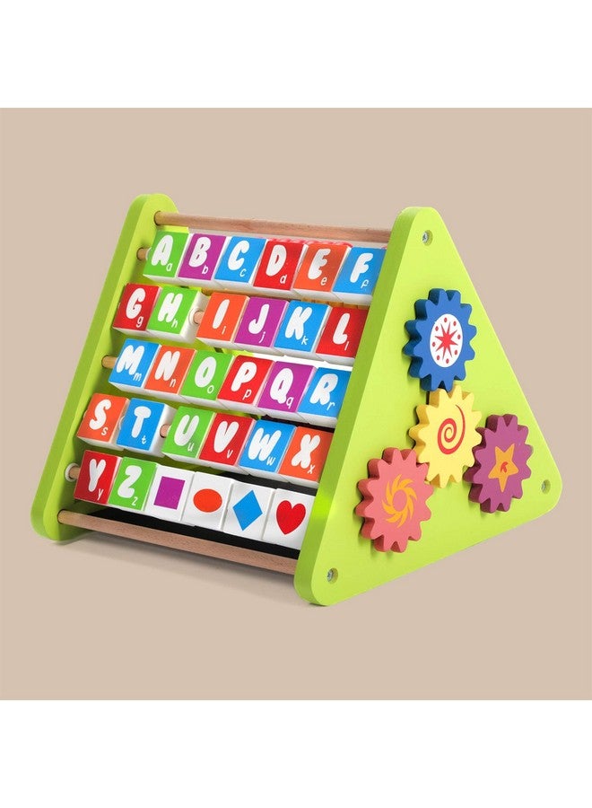 Shumee Handmade 5-In-1 Wooden Activity Triangle(2+ Years) | Multicolor, Learn Alphabets, Counting, Drawing & Writing Board, 100% Child Safe, Montessori, Wooden Abacus Educational Toys, Stem Toys - Image 2