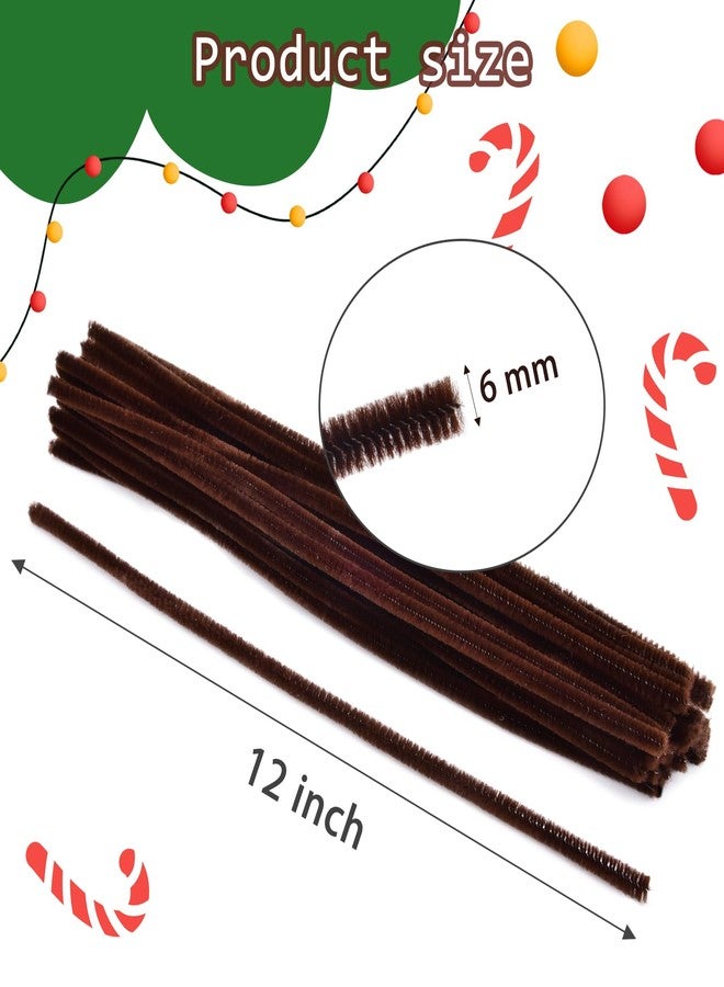 Hapeper 400 Pieces Brown Christmas Pipe Cleaners Chenille Stems for Christmas DIY Arts Crafts Projects Supplies - Image 3