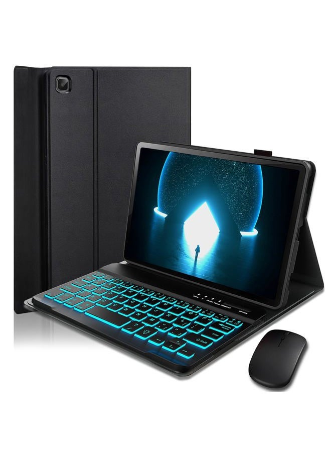 SAMTUNK Keyboard Case for Samsung Galaxy Tab A7 Lite 8.7 inch 2021 Cover - 7 Color Backlit Detachable Magnetic Keyboard with Mouse - Black - Image 1