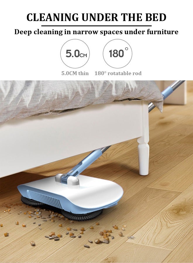 Push sweeper - 2-in-1 All-in-One Floor Cleaner with 180° Rotating Head, Dustpan & Reusable Pads - Effortless Space-Saving Cleaning Tool - Image 2