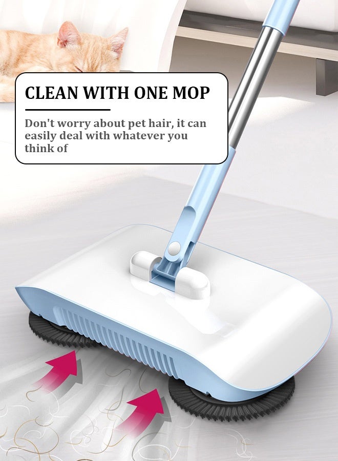 Push sweeper - 2-in-1 All-in-One Floor Cleaner with 180° Rotating Head, Dustpan & Reusable Pads - Effortless Space-Saving Cleaning Tool - Image 3
