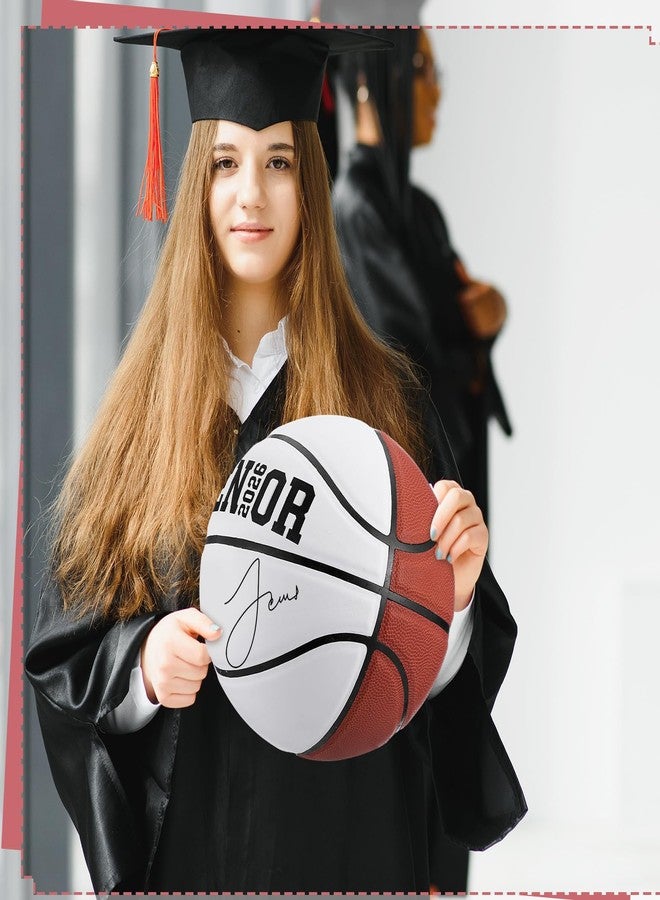 Liliful 2026 Graduation Autograph Basketball Football Blank Official Size with Acrylic Stand Signature Pen Pump for High School College Senior Night Class of 2026 Gift(1 Set,Congrats Basketball) - Image 5