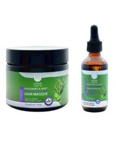 U fresh Rosemary Mint Scalp & Hair Strengthening Oil Infused W/Biotin & Encourages Growth 60ml+ Rosemary Mint Strengthening Hair Masque 360 g 
