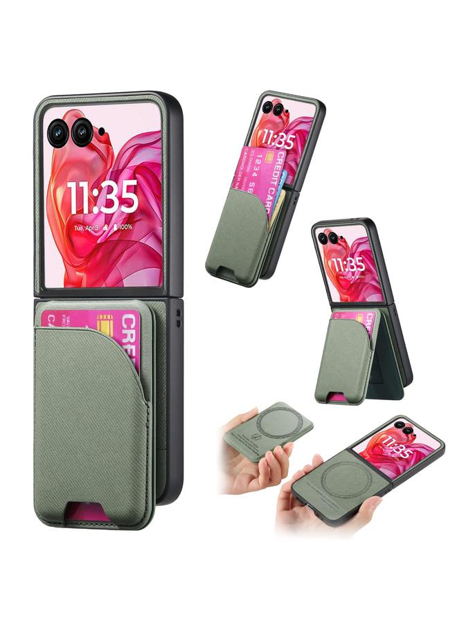 S-TOP Case For Motorola Razr 50 Ultra Twill Fabric Leather Skin Card Bag Magnetic Back Phone Case - Image 1