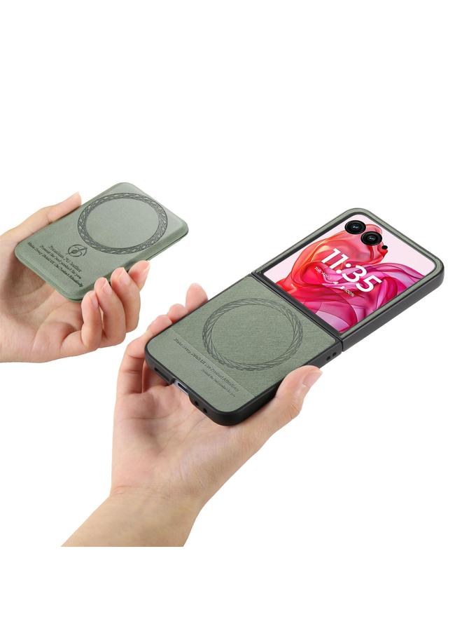 S-TOP Case For Motorola Razr 50 Ultra Twill Fabric Leather Skin Card Bag Magnetic Back Phone Case - Image 4