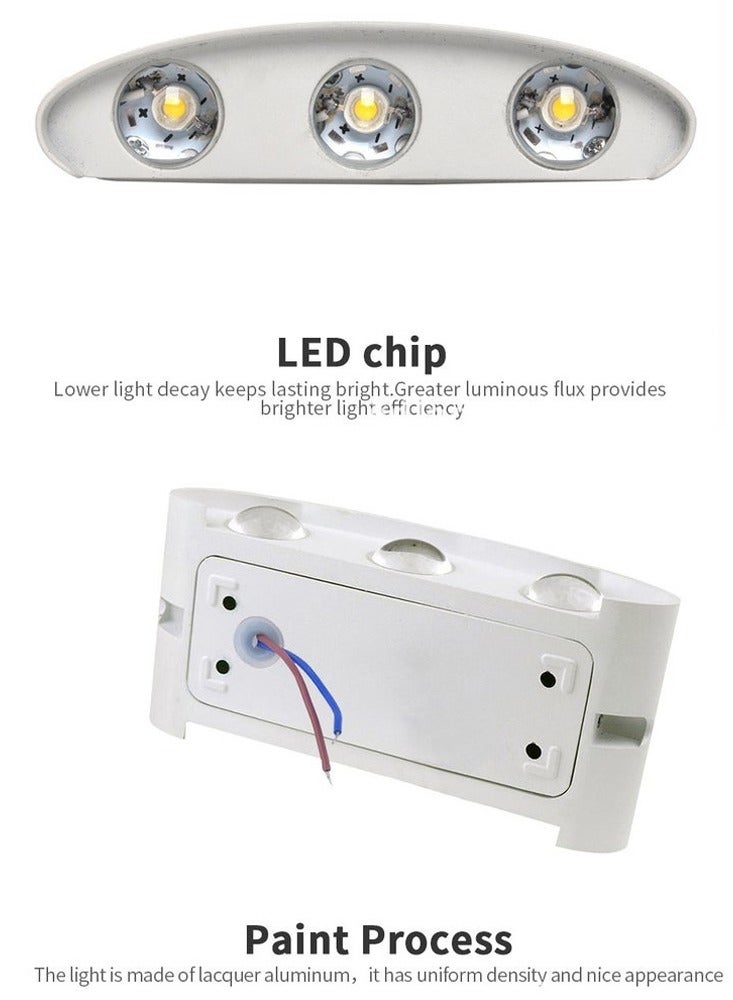 Furtey Modern Wall Light LED 6w Warm White 17 X 8 X 4cm , LED Waterproof Wall Lamp Bedroom Corridor Lamp , Suitable for Living Room , Dining Room , Bedroom , Stairs , Balcony , Corridor - Image 4