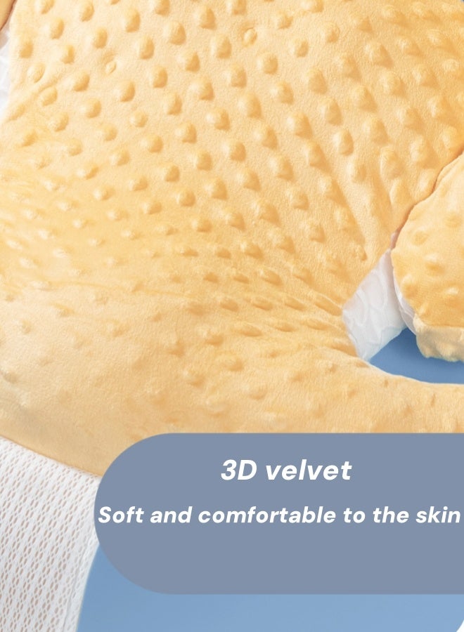 الدليبن وسادة رضاعة للأطفال، وضعية الجسم، وسادة أسفل الظهر للرضاعة الطبيعية، وسادة داعمة من القطن، وسادة أطفال قابلة للتعديل، دعم جلوس الطفل مع غطاء فائق النعومة قابل للإزالة، للرضاعة الطبيعية، قابلة للغسل في الغسالة، ارتفاع 15 درجة (أرنب وردي) - Image 5