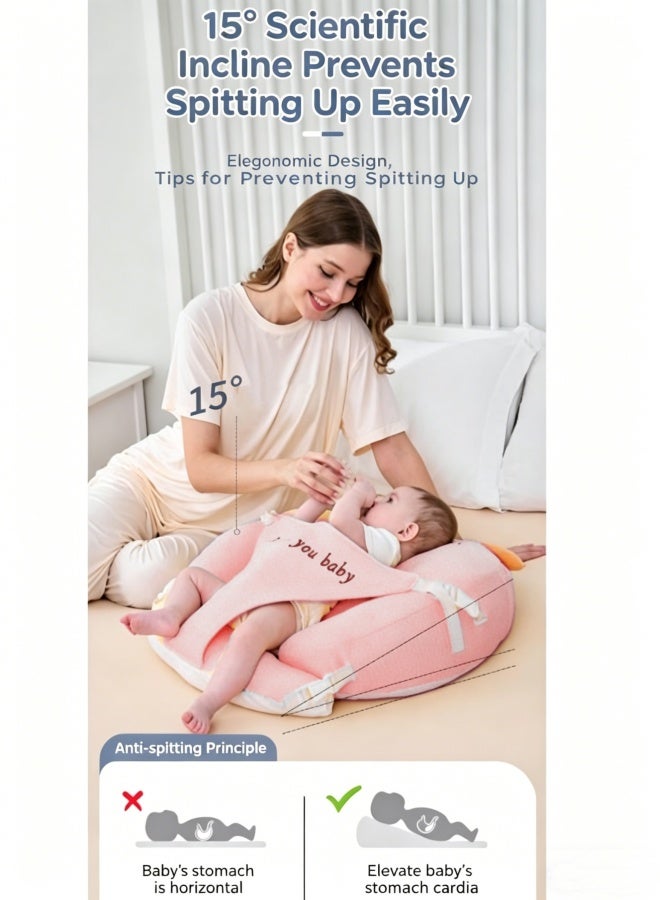 oldlaiben Baby Nursing Pillow with Sloped Design Baby Breastfeeding Pillow Body Positioner Reflux Pillow Adjustable Baby Cushion For Nursing And Breastfeeding, 15° Height - Image 4