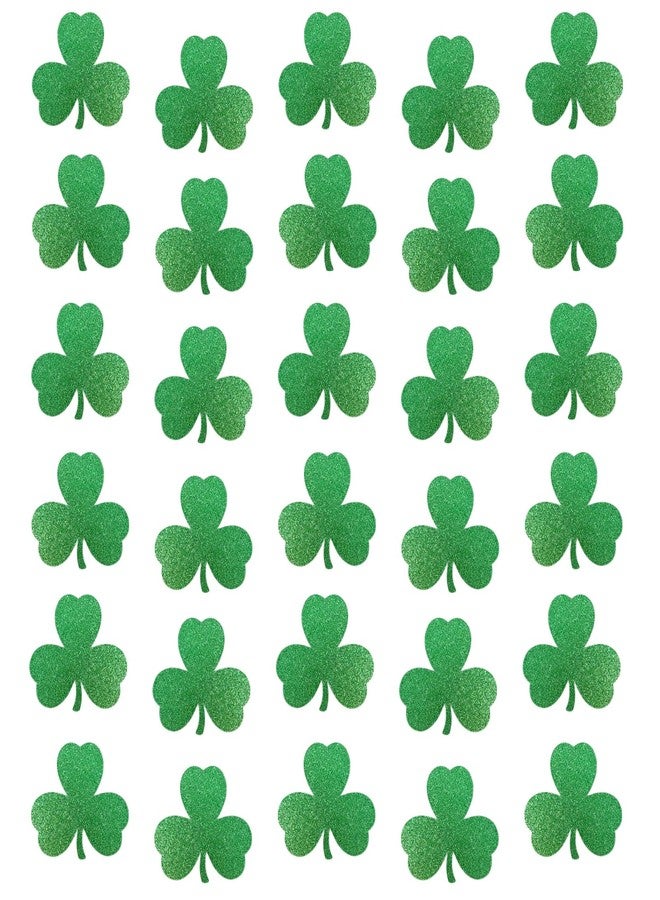 UNIIDECO St.Patrick's Day Decorations 60 PCS Shamrock Cutouts, St. Patrick's Day Green Glitter Shamrock Foam Clover Paper Cutout Decorations for St.Patrick's Day Bulletin Board Home School Classroom Office - Image 1