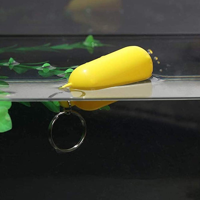 luzen 4Pcs Plastic Floating Keychain Pill-shape Floating Key Ring Key Float Keychain Pendant for Boating Fishing Kayak Surfing Sailing and Outdoor Sports Accessories, White and Yellow - Image 5