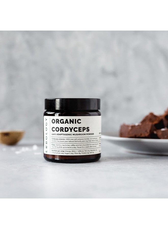 Erbology Organic Cordyceps Mushroom Powder 50 Servings - 48% Beta-glucans - Energy and Performance - Cordyceps Sinensis - Small Batch - Sustainably Grown in Europe - Vegan - Non-GMO - No Added Fillers - Image 2