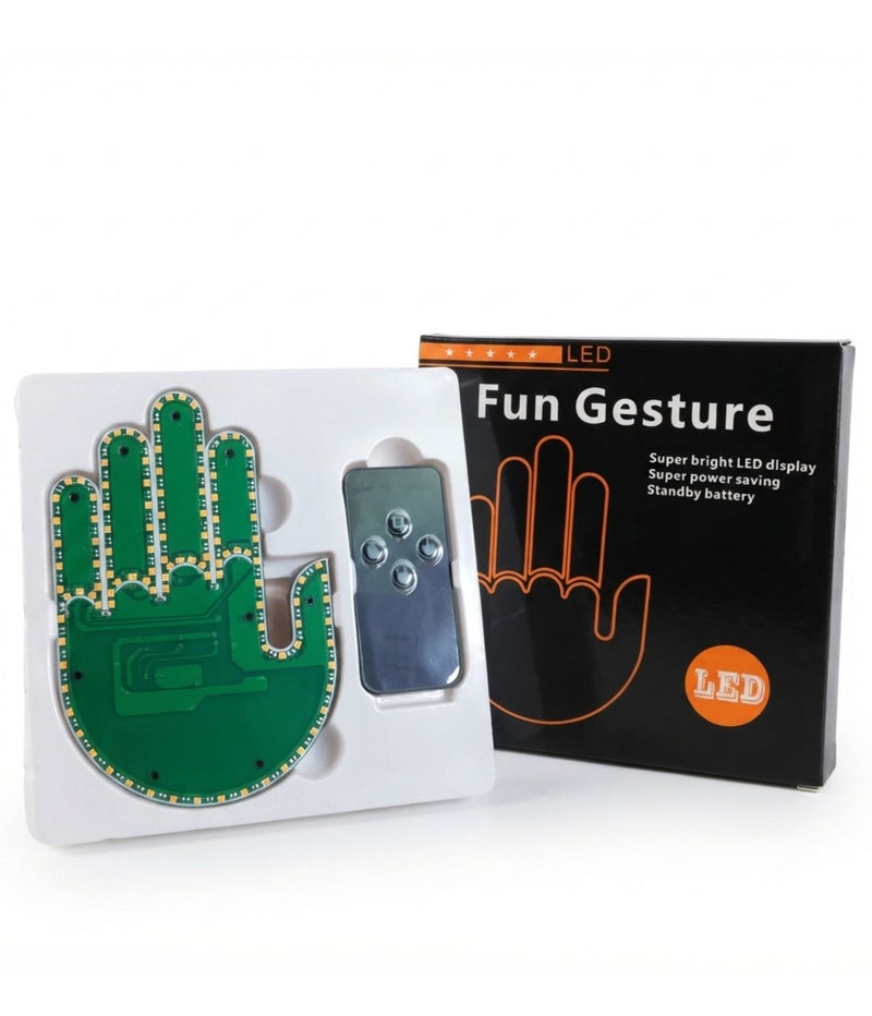 Hand Gesture Light For Cars With Remote Control - Rear Window Gesture Light For Cars And Trucks, Led Sign With 3 Interactive Modes - Image 3