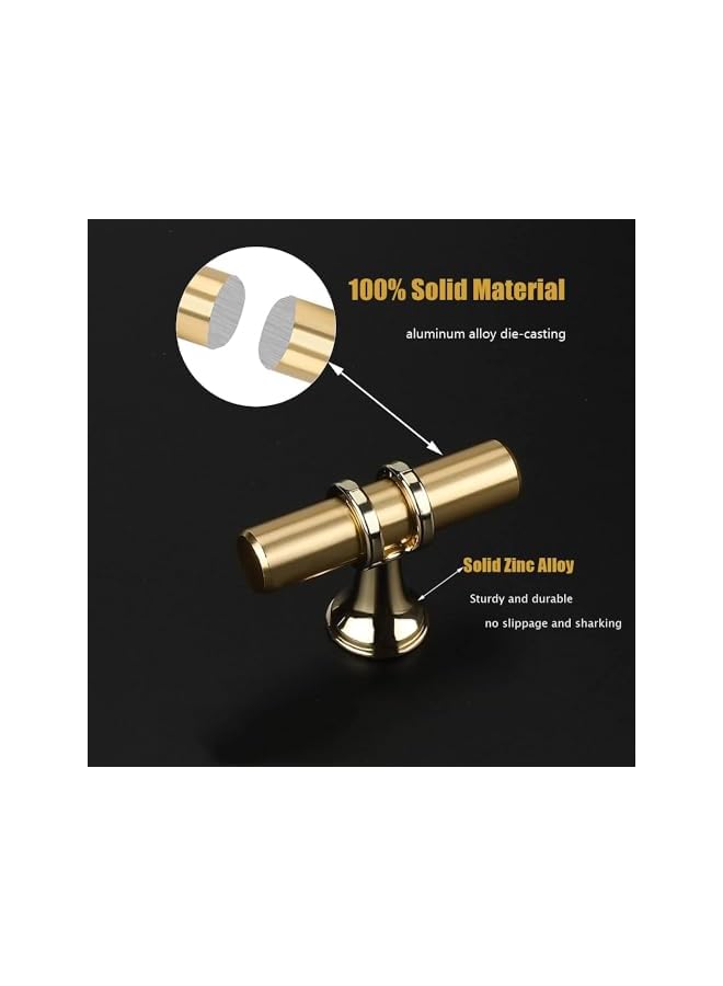 promass Gold Cabinet Knobs, 6 Pack Kitchen Cabinet Knobs With Screws, Single Hole Knob, Gold Dresser Knobs Easy Installation, Brushed Brass Cabinet Knobs for Kitchen Cupboard, Dresser, Closet Door - Image 2