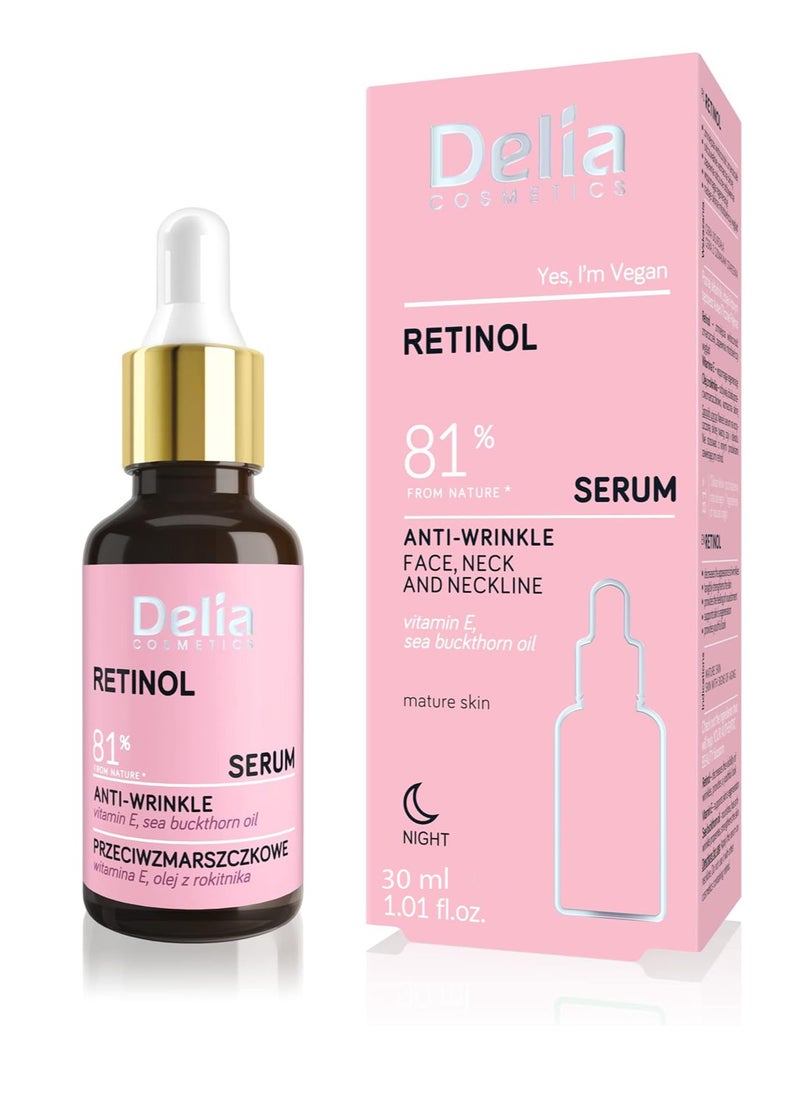 Delia Cosmetics Anti-Wrinkle Face Neck And Neckline Serum 30ml  - Image 1